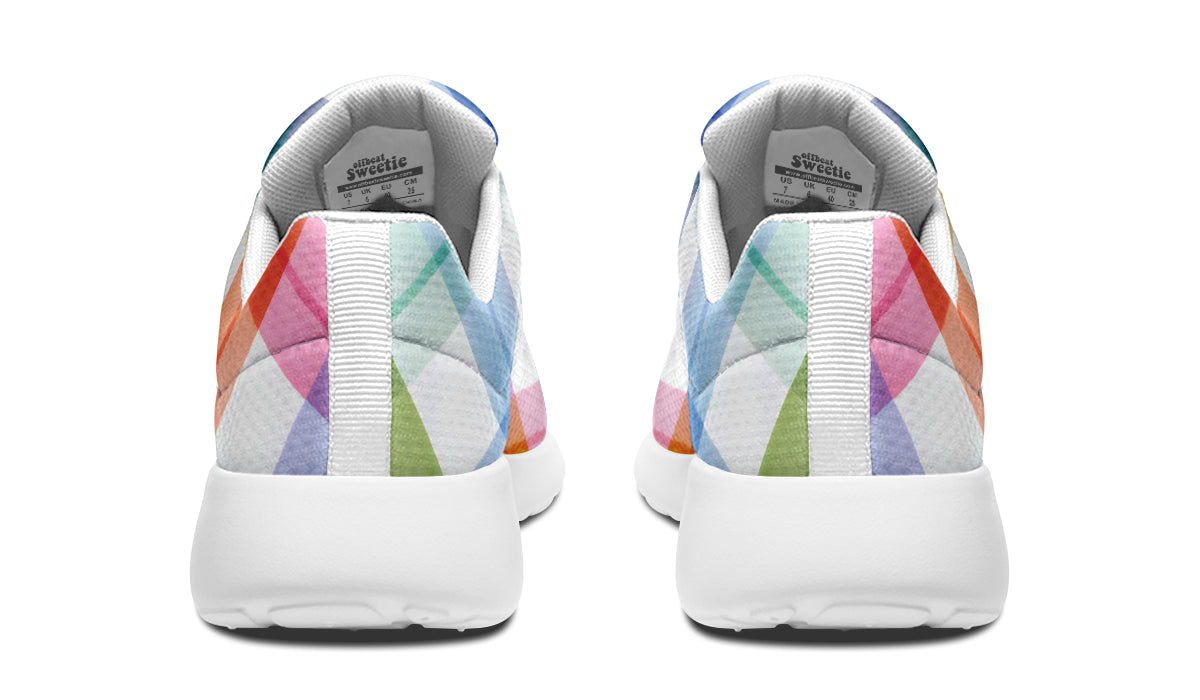 Watercolour Rainbow Plaid Sneakers