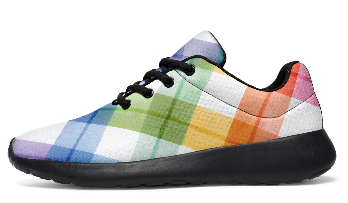 Watercolour Rainbow Plaid Sneakers