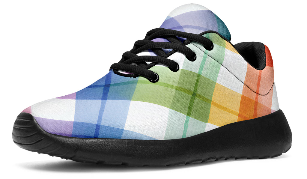 Watercolour Rainbow Plaid Sneakers