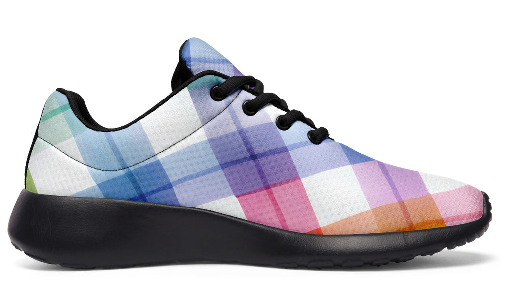Watercolour Rainbow Plaid Sneakers