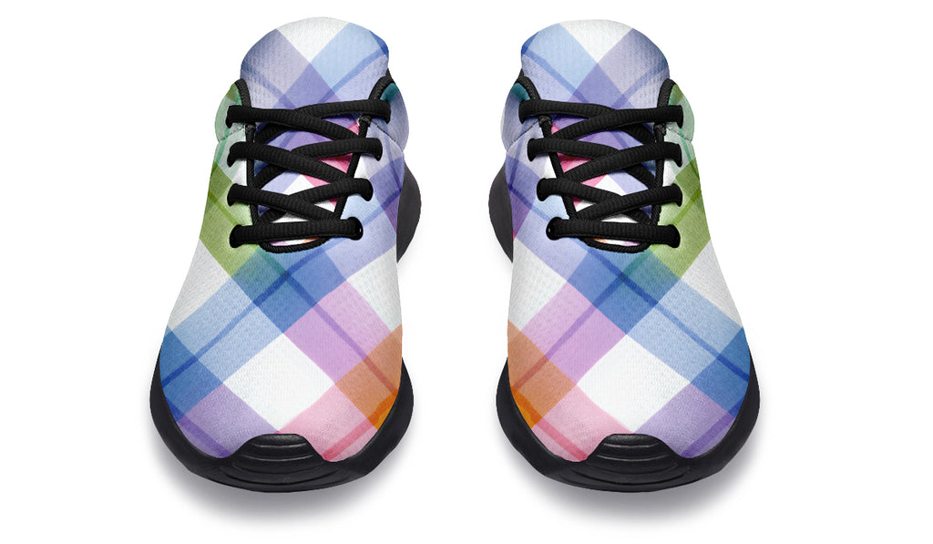 Watercolour Rainbow Plaid Sneakers