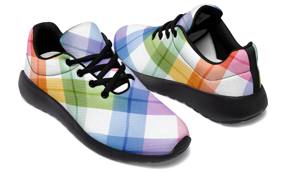Watercolour Rainbow Plaid Sneakers