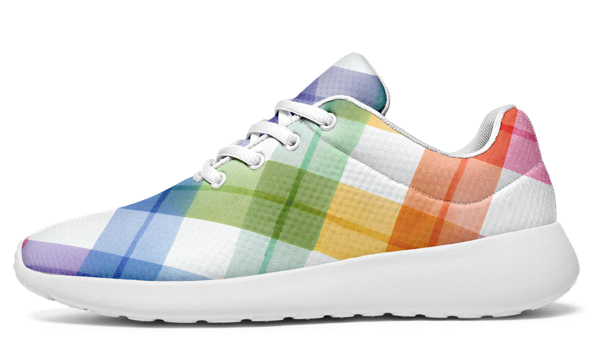 Watercolour Rainbow Plaid Sneakers