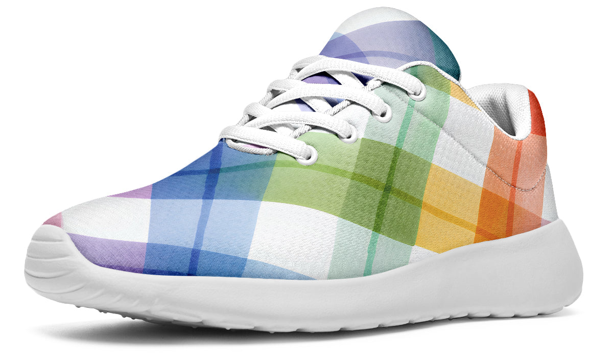 Watercolour Rainbow Plaid Sneakers