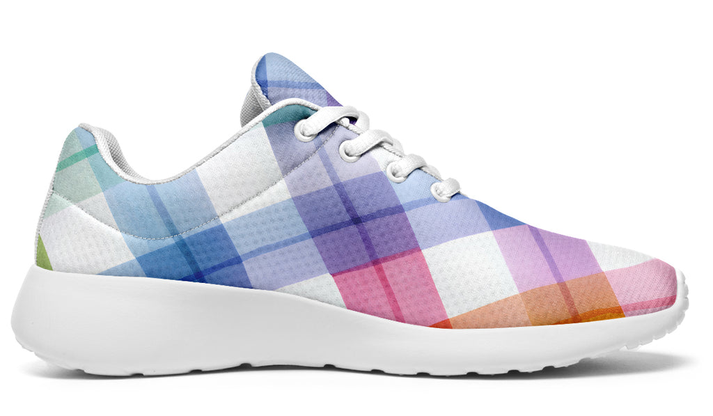 Watercolour Rainbow Plaid Sneakers