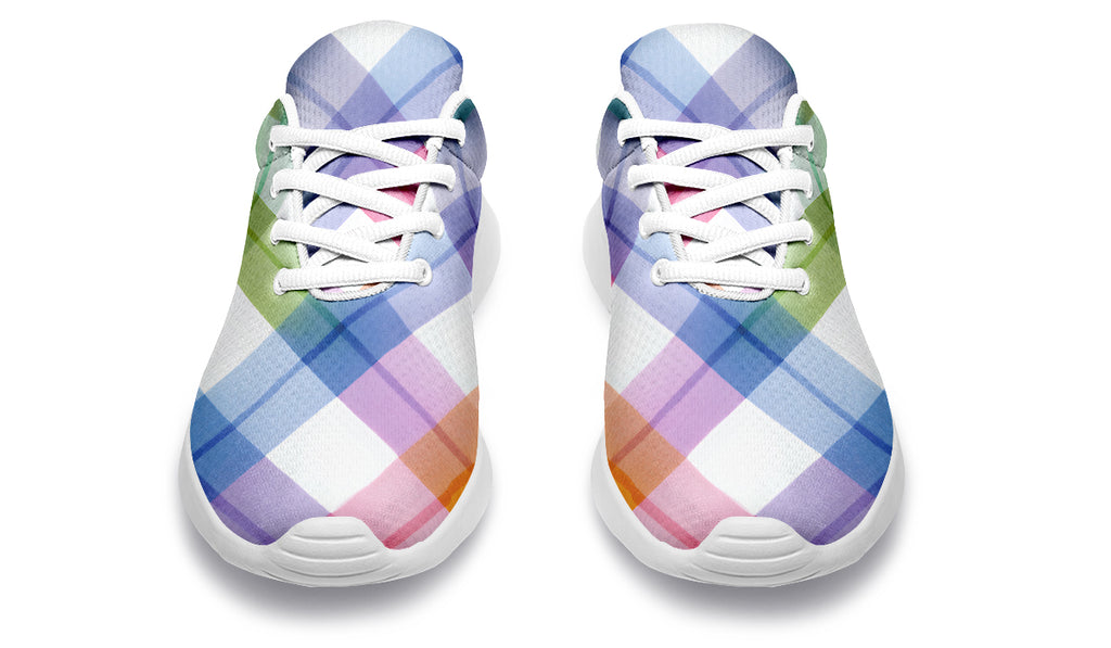 Watercolour Rainbow Plaid Sneakers