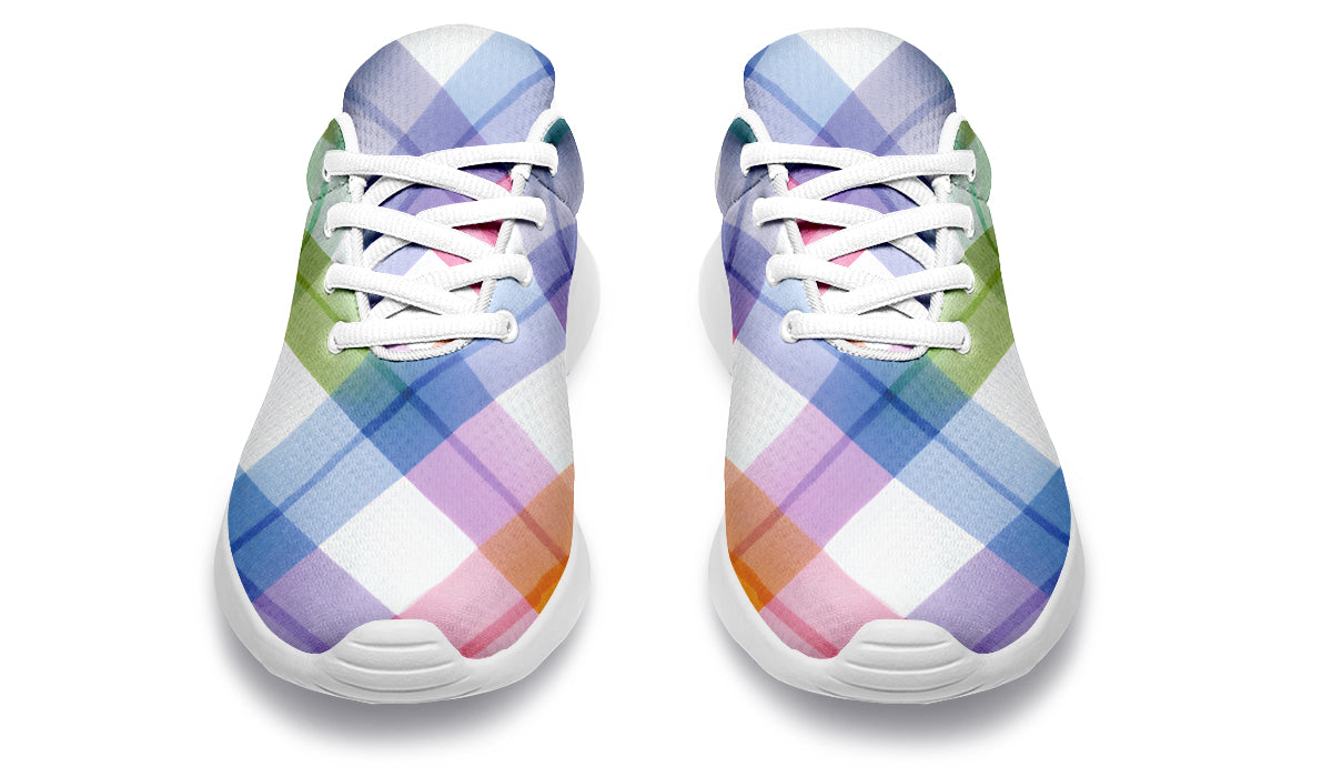 Watercolour Rainbow Plaid Sneakers