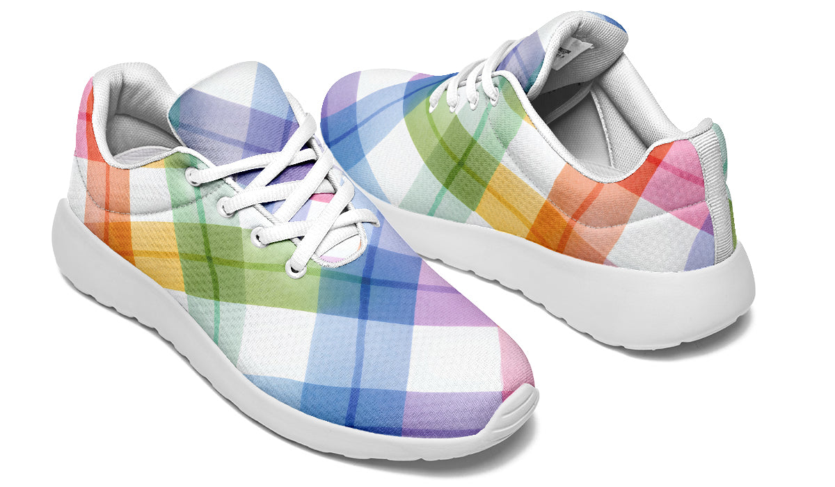 Watercolour Rainbow Plaid Sneakers