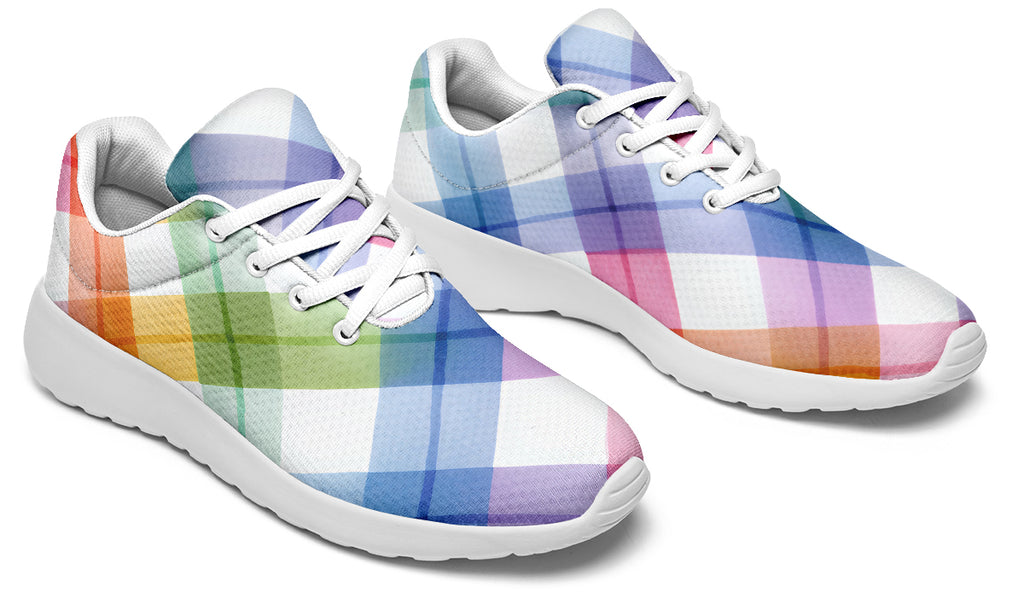 Watercolour Rainbow Plaid Sneakers