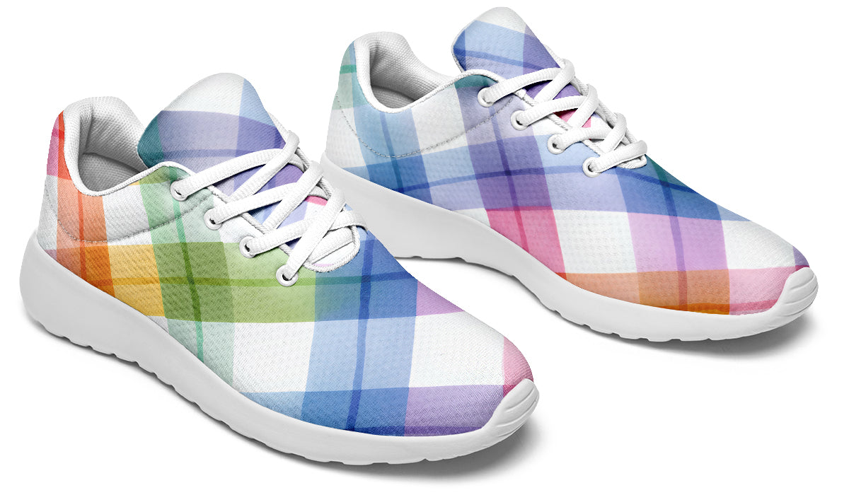 Watercolour Rainbow Plaid Sneakers