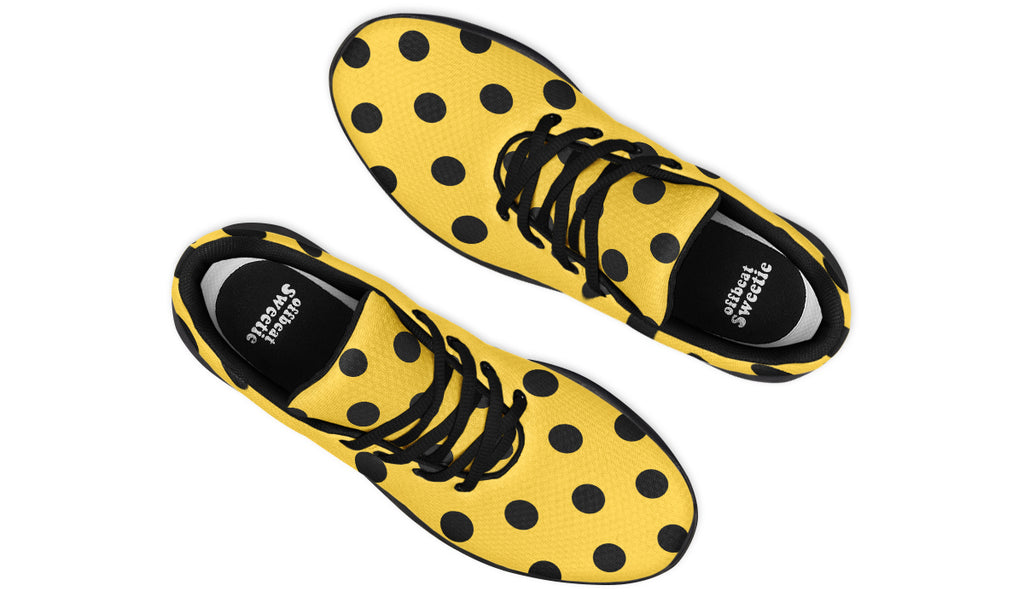 Yellow And Black Polka Dot Sneakers