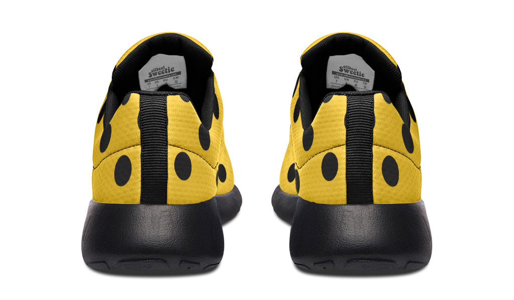 Yellow And Black Polka Dot Sneakers