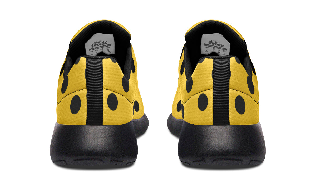 Yellow And Black Polka Dot Sneakers