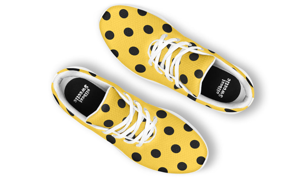 Yellow And Black Polka Dot Sneakers
