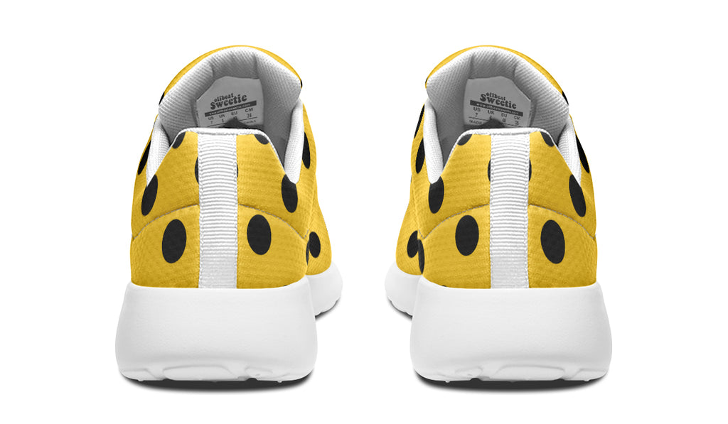 Yellow And Black Polka Dot Sneakers