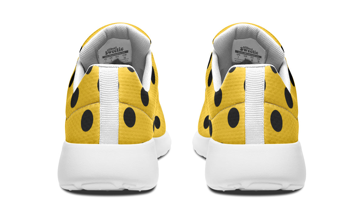 Yellow And Black Polka Dot Sneakers