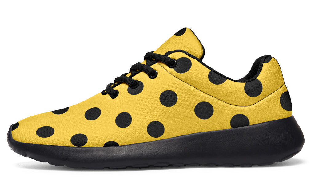 Yellow And Black Polka Dot Sneakers