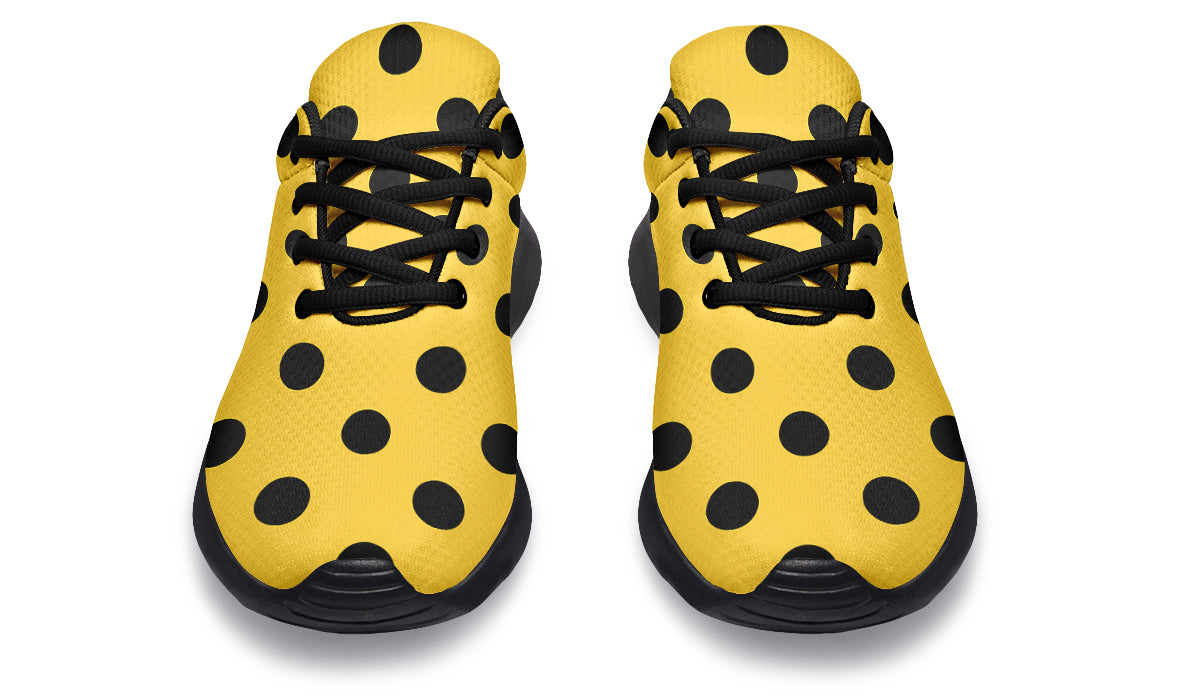 Yellow And Black Polka Dot Sneakers