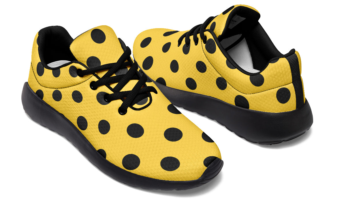 Yellow And Black Polka Dot Sneakers