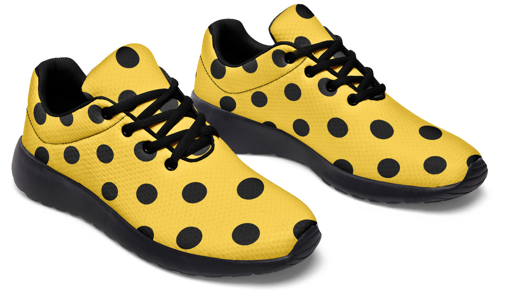 Yellow And Black Polka Dot Sneakers