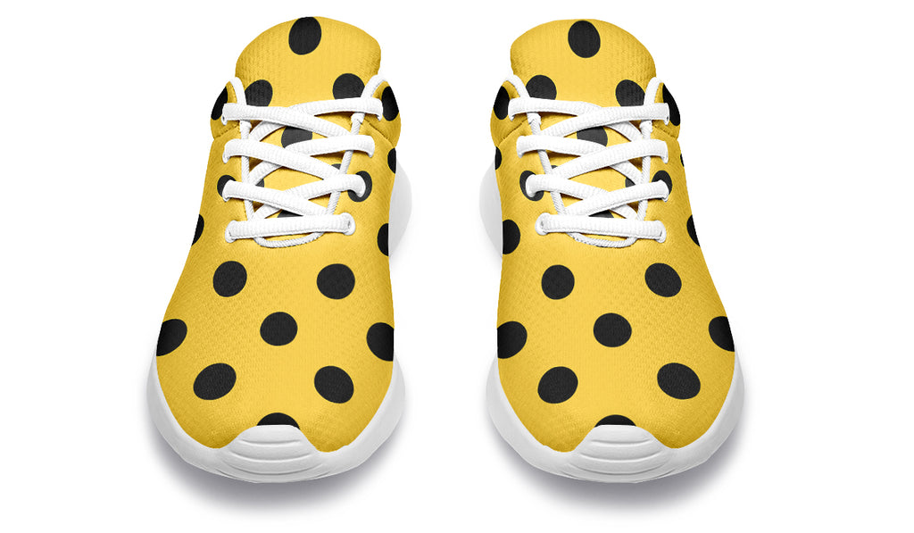 Yellow And Black Polka Dot Sneakers