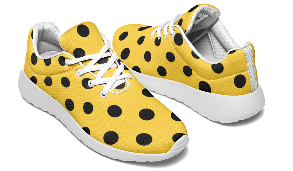 Yellow And Black Polka Dot Sneakers
