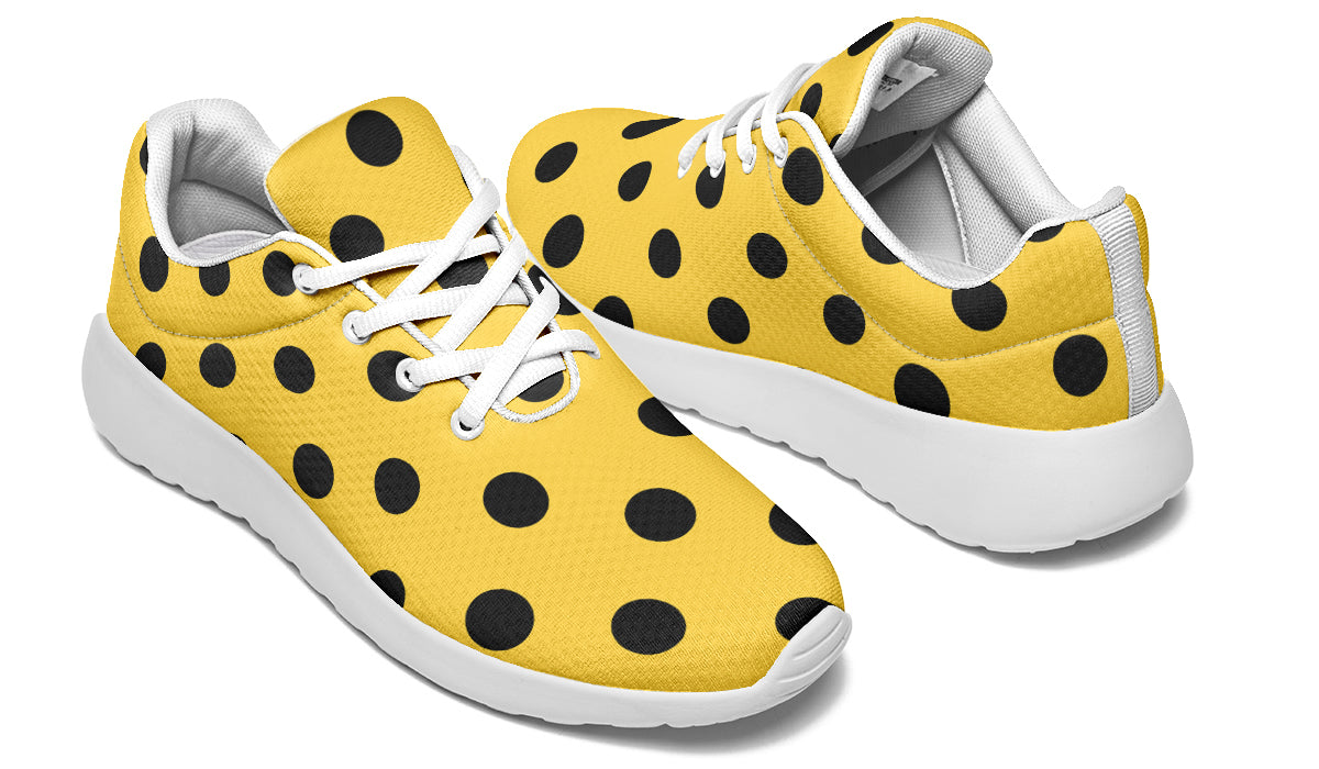 Yellow And Black Polka Dot Sneakers