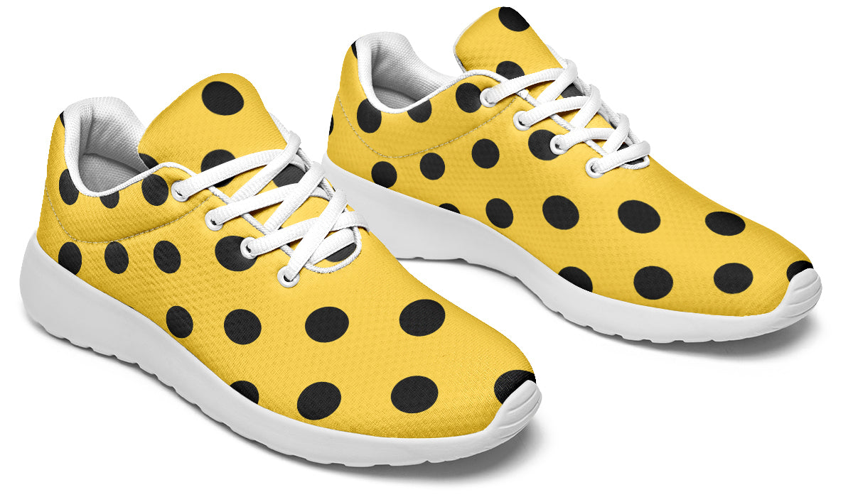 Yellow And Black Polka Dot Sneakers