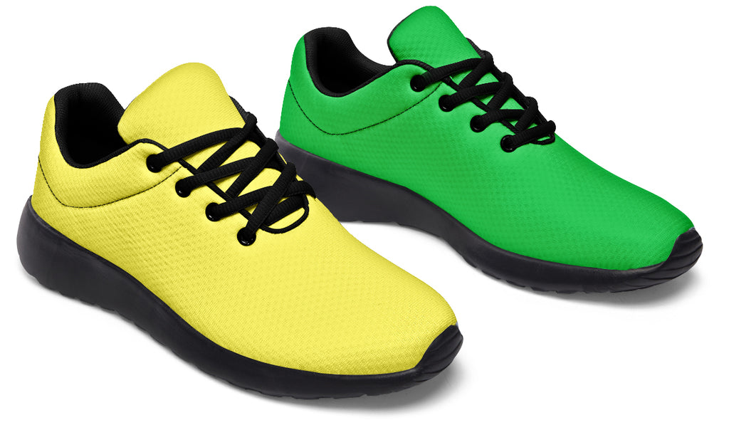 Yellow And Green Mismatch Sneakers - Offbeat Sweetie