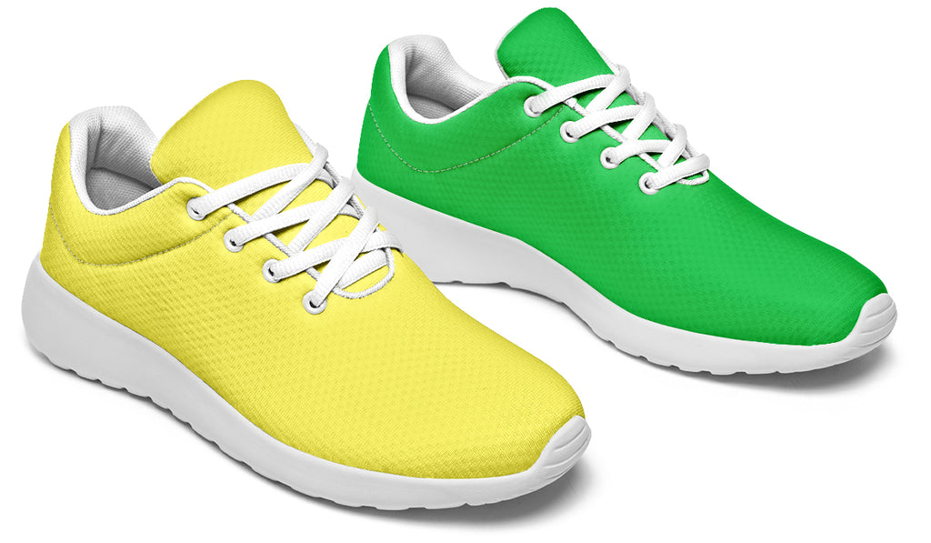 Yellow And Green Mismatch Sneakers - Offbeat Sweetie