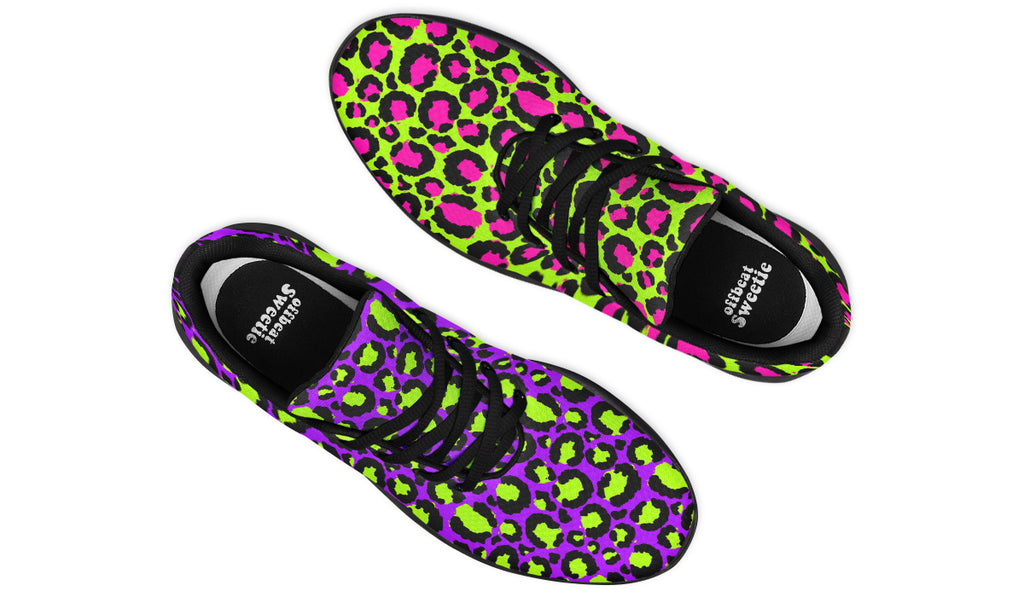 Zombie Leopard x Neon Leopard Mismatch Sneakers