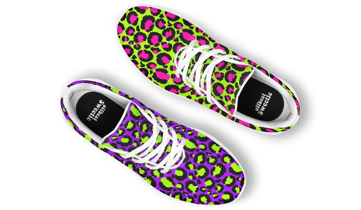 Zombie Leopard x Neon Leopard Mismatch Sneakers