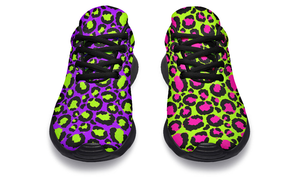 Zombie Leopard x Neon Leopard Mismatch Sneakers