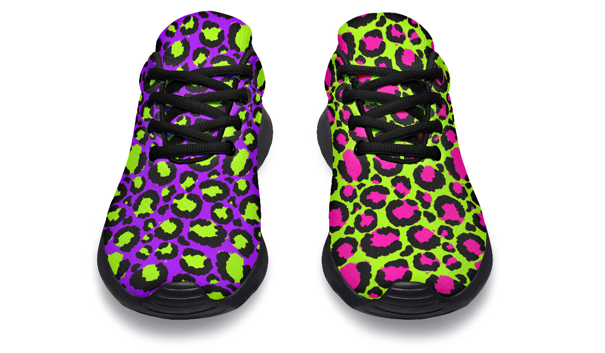 Zombie Leopard x Neon Leopard Mismatch Sneakers