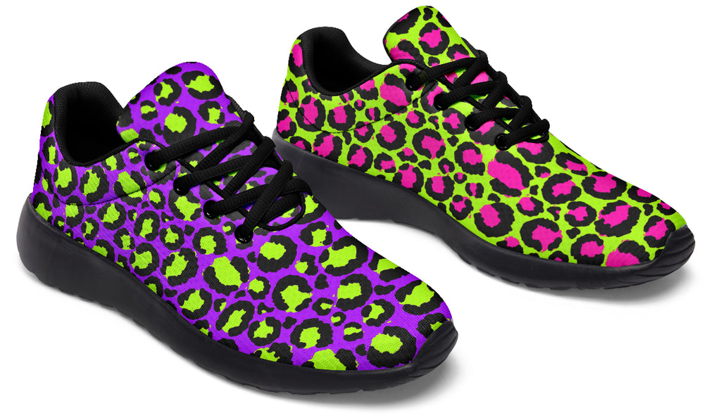 Zombie Leopard x Neon Leopard Mismatch Sneakers