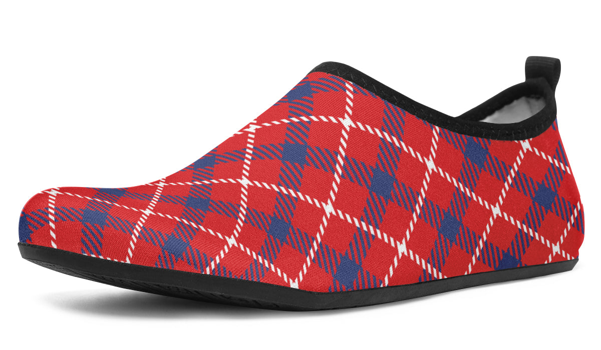 Cherry Red Plaid Water Shoes