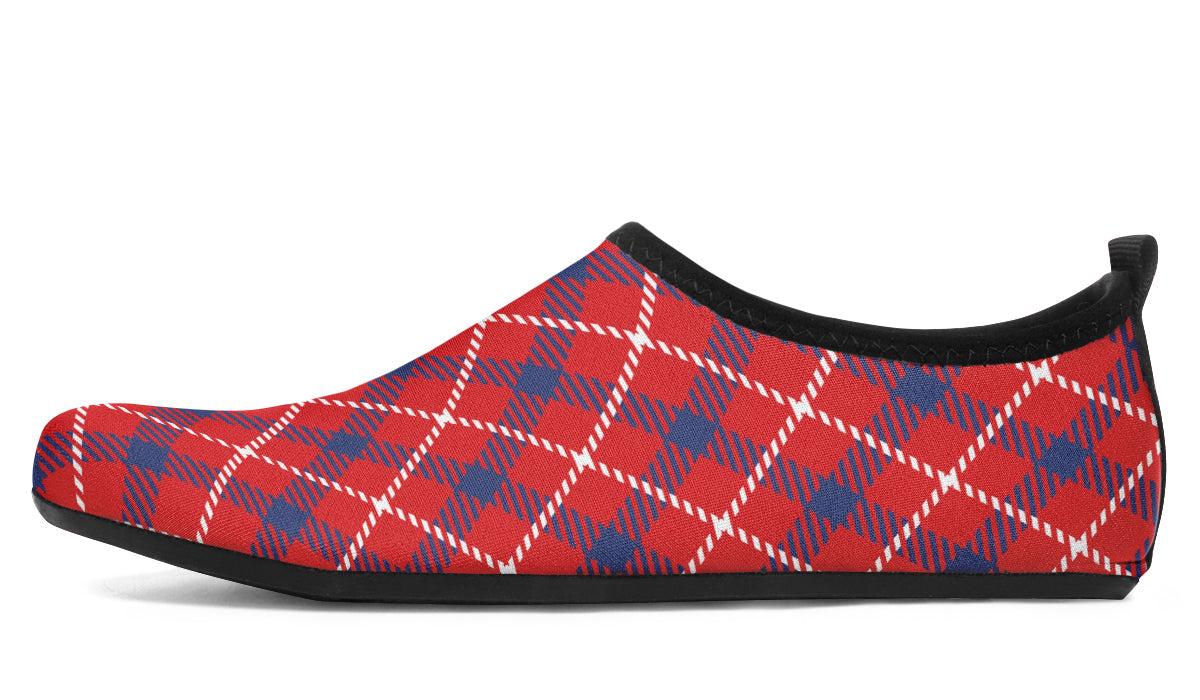 Cherry Red Plaid Water Shoes