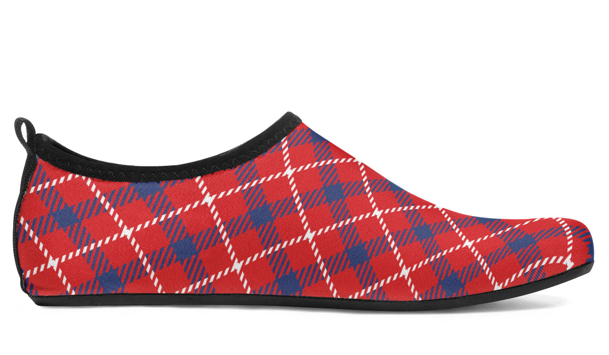 Cherry Red Plaid Water Shoes