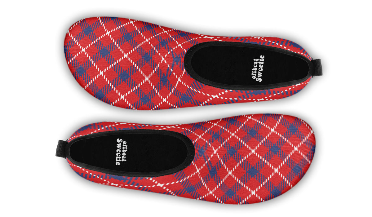 Cherry Red Plaid Water Shoes