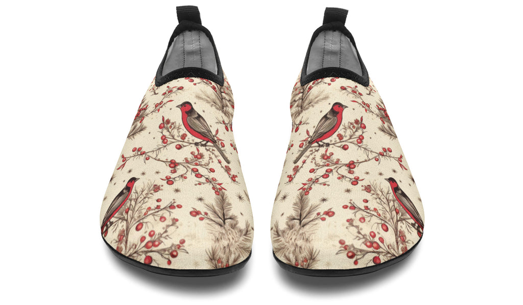 Christmas Birds Water Shoes - Offbeat Sweetie