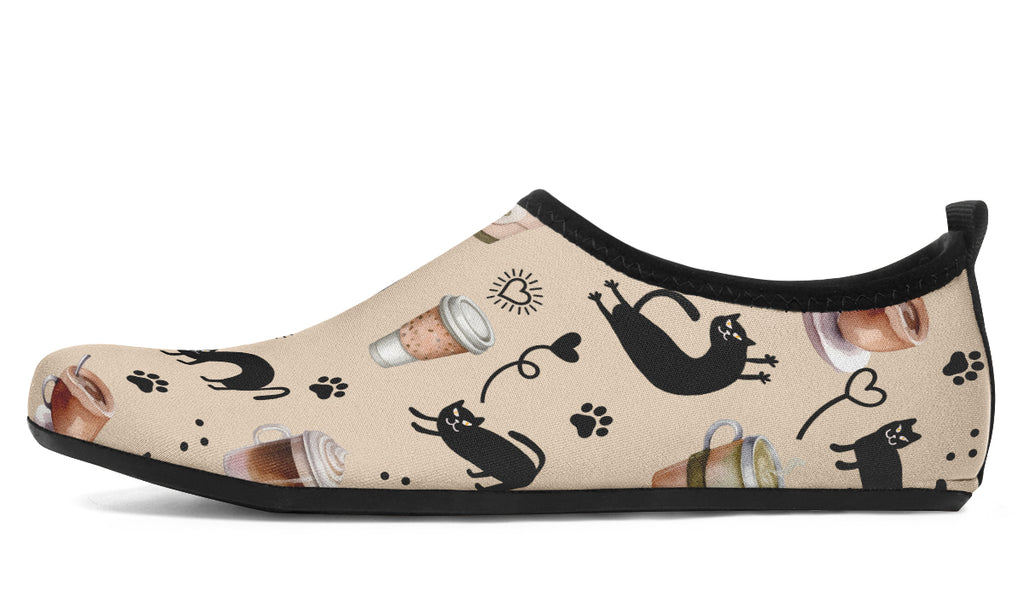 Cozy Coffee Cat Water Shoes