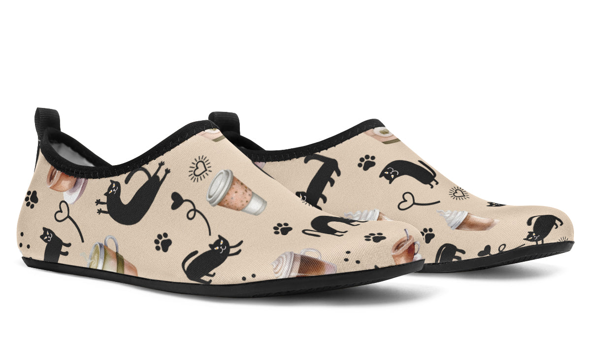 Cozy Coffee Cat Water Shoes