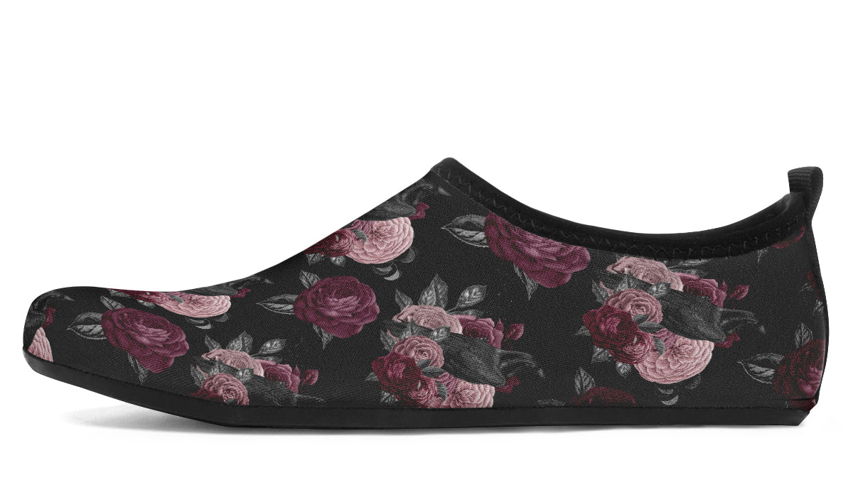 Crows And Roses Water Shoes - Offbeat Sweetie