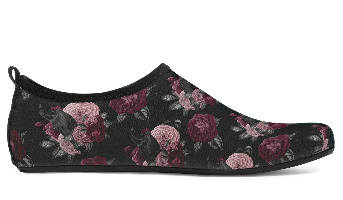 Crows And Roses Water Shoes - Offbeat Sweetie