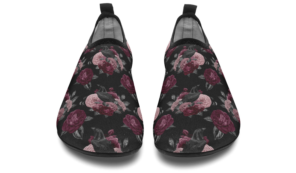 Crows And Roses Water Shoes - Offbeat Sweetie