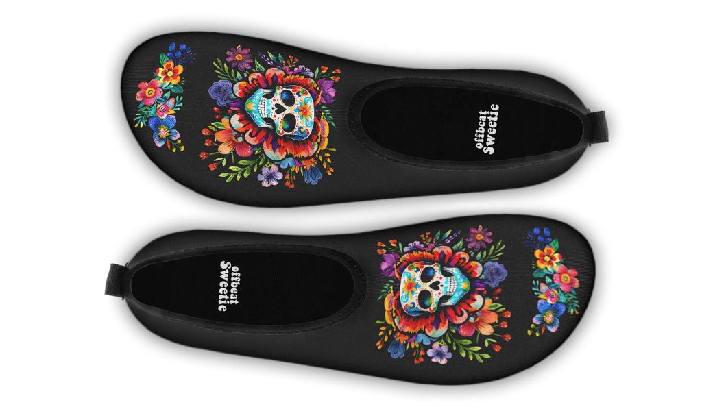 Day of the Dead Water Shoes - Offbeat Sweetie