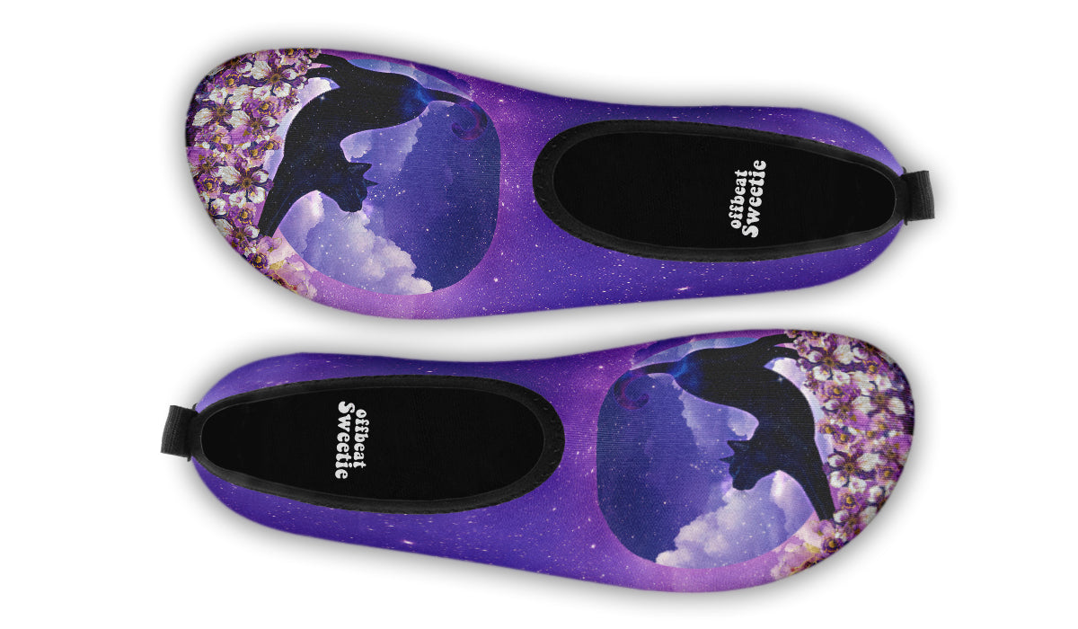 Enchanted Lavender Moon Cat Water Shoes