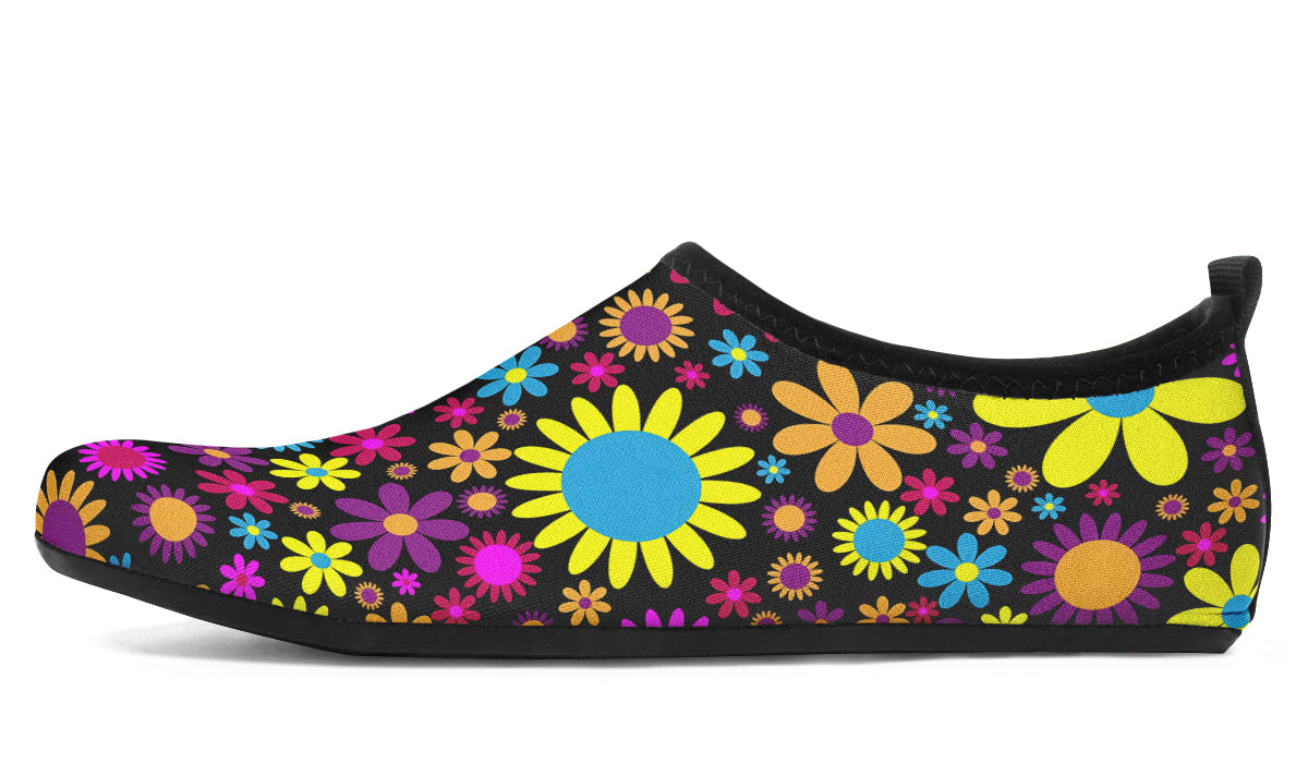Funky Retro Flowers Water Shoes - Offbeat Sweetie