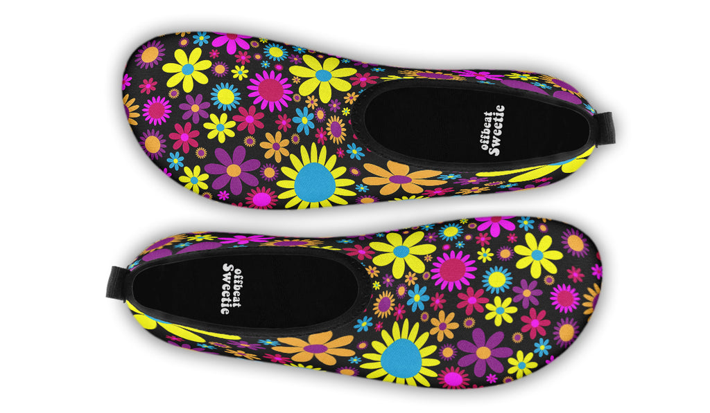 Funky Retro Flowers Water Shoes - Offbeat Sweetie