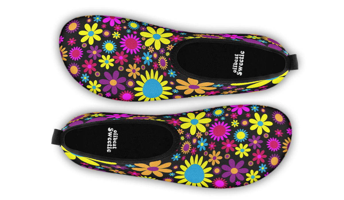 Funky Retro Flowers Water Shoes - Offbeat Sweetie